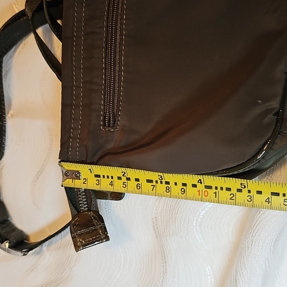 Brighton Olive Green Nylon Lesther Trimmed Crossbody Shoulderbag - Picture 9 of 10